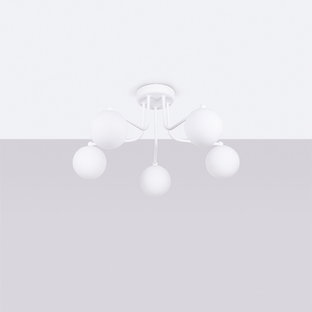 Lampa Wisząca Sufitowa Żyrandol 5x G9 Biała Astral French Sky SL.1660 Sollux