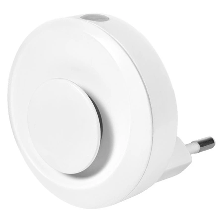 Lampa do Gniazdka Nocna Punktowa 0.31W 4lm 3000K Ciepła 135° Biała z Czujnikiem Ruchu i Zmierzchu Lunetta Osram