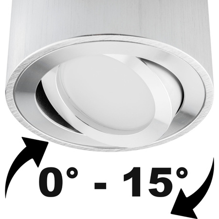 Oprawa Natynkowa HALOGENOWA Aluminiowa Chrom SPOT TUBA 5cm + Wkład LED 7W 6500K Lumiled