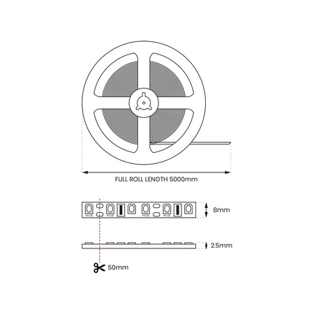 Taśma LED Pasek Premium 120/m 4000K IP65 5m Milagro