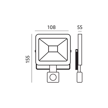 Naświetlacz LED Zewnętrzny Ogrodowy 10W 770lm 3000K Ciepły 120° z Czujnikiem Ruchu i Zmierzchu IP44 Czarny MHC Kobi