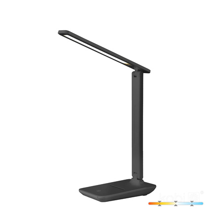 Lampka Biurkowa Stołowa LED 7W 460lm CCT 120° Czarna Noblite Kobi