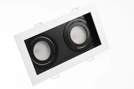 Oprawa HALOGENOWA GEMINUS Podtynkowa Ruchoma KWADRAT Biała 2x GU10