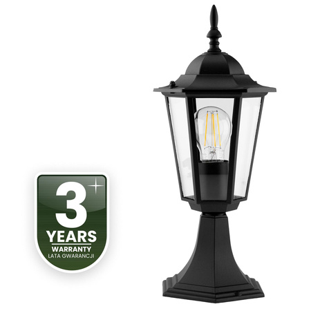 Lampa Ogrodowa Zewnętrzna E27 SŁUPEK LATARNIA 39cm Czarna BELLIS LUMILED
