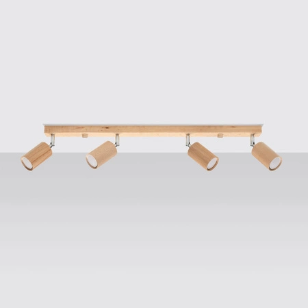 Lampa Sufitowa Oprawa Natynkowa SPOT TUBA Reflektor 4x GU10 Tubularna Brązowa Skandynawska Berg Sollux