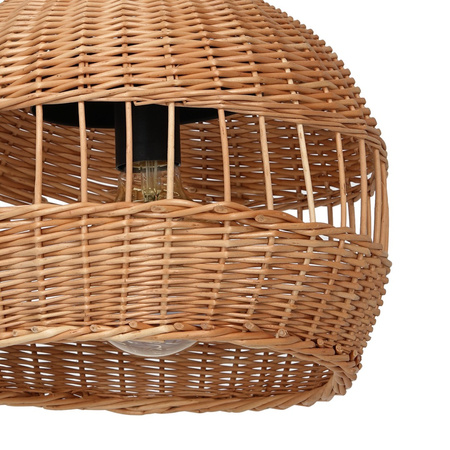 Lampa Wisząca Sufitowa VIMINI 1xE27 Wiklinowa Brązowa Milagro