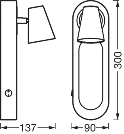 Lampa LED Ścienna Sufitowa Kinkiet Oprawa Natynkowa 13W 430lm CCT Dekoracyjna Czarny Spot Neptune Ledvance