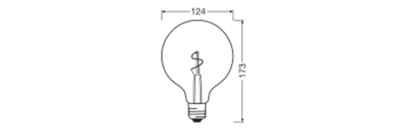 Żarówka LED G125 Vintage E27 1.8W 30lm 2200K Ciepła 320° Bursztynowa Filament Vintage 1906 Osram