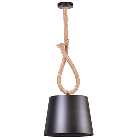 LAMPA Wisząca SUFITOWA ROPE CASE E27 Czarno-beżowa GOLDLUX (Polux)