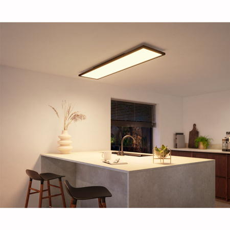 Panel LED Natynkowy Lampa Sufitowa Aurelle Czarna 39W CCT 120x30cm PHILIPS HUE Bluetooth + Przełącznik Dimmer Switch