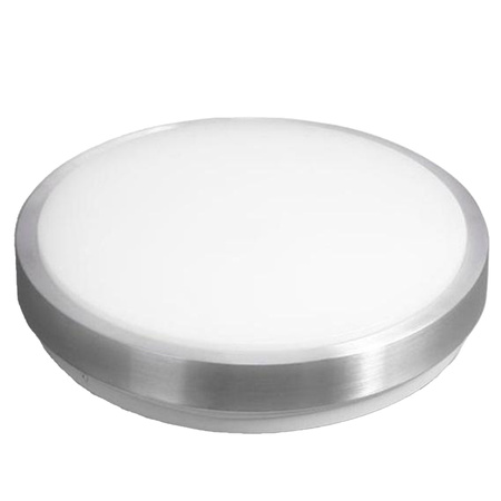 Plafon LED Lampa Sufitowa 2x E27 z Czujnikiem mikrofalowym SOLEN okrągly srebrny