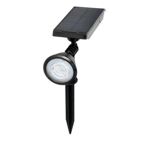 Lampa Solarna Ogrodowa Słupek Zewnętrzny Stojący LED 6000K Zimna IP44 Czarny Lance Kobi