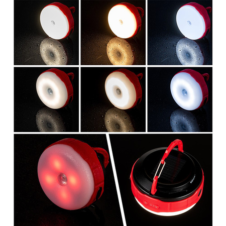 Latarka Akumulatorowa LED Kempingowa 500lm 3000K-6500K Solarna USB-C Powerbank VA0100 VAYOX