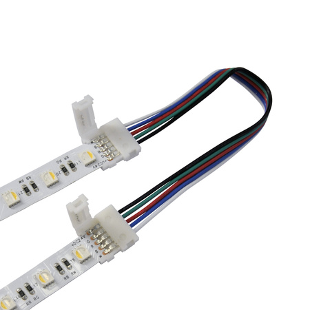 Złączka do Taśm LED RGBW Kątowa Elastyczna Dwustronna 5pin 12mm Biała Sanico Goldlux