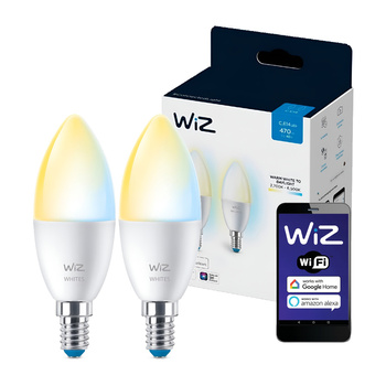 2x Żarówka LED E14 C37 4,9W = 40W 2200-6500K SMART WiFi WiZ