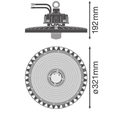Lampa LED Oprawa Przemysłowa 190W 27000lm 4000K Neutralna z Czujnikiem Ruchu Zmierzchu Czarny IP65 IK08 High Bay Gen 4 Ledvance