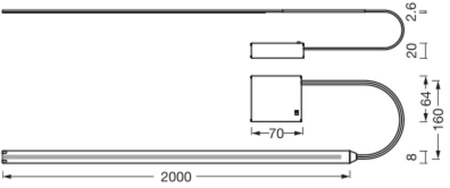 Taśma Pasek LED 3.3W 3000K Ciepła Bateryjna 2M Battery Strips Ledvance