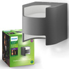 Kinkiet Ogrodowy Lampa Elewacyjna Zewnętrzna LED 9W 800lm 2700K IP44 Antracyt Grass Philips