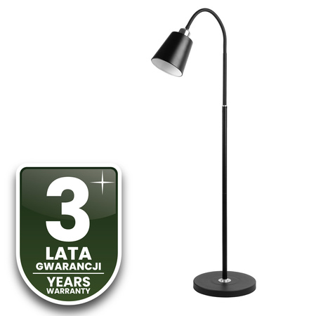 Lampa Stojąca Podłogowa Stołowa LED E27 Czarna z Regulacją Wysokości Kalso Lumiled
