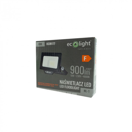 Naświetlacz LED Lampa Reflektor 10W 900lm 4000K Neutralna IP65 NL-1 Ecolight