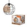 Lampa Sufitowa Wisząca Dekoracyjna E27 Zwis Czarny Brązowy Rattan Decor Ledvance