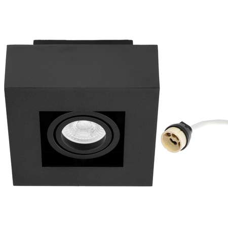 Oprawa Natynkowa HALOGENOWA Ruchoma SPOT GU10 Kwadrat Czarna AURI LUMILED