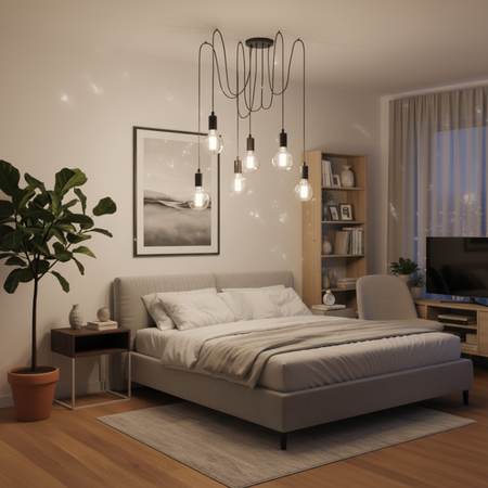 Lampa wisząca sufitowa ARANE PAJĄK 6 ramion do LED 6x E27 LUMILED