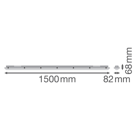Lampa Oprawa Hermetyczna LED Pyłoszczelna 81W 11000lm 4000K Neutralna IP65 IK08 Szary Dampproof Ledvance