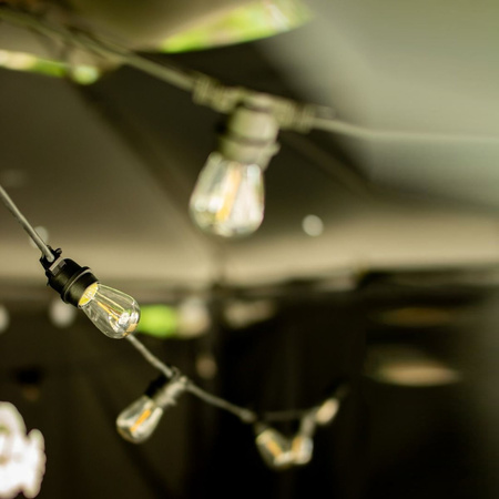 Girlanda Ogrodowa Zewnętrzna Łańcuch Świetlny 10m 10x E27 Żarówki 1W 2700K NARCI Lumiled