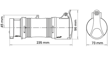 Reduktor Siłowy Przejściówka 32A 400V 5P-4P IP44 Hermetyczny