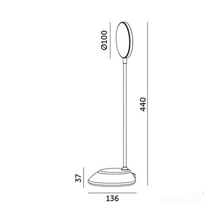 Lampka Biurkowa Stołowa LED 5W 200lm CCT 270° Akumulatorowa Biała Visua Kobi