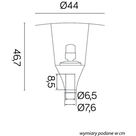 Głowica Klosz do Lampy Zewnętrznej Ogrodowej METIS E27 IP65 Su-Ma