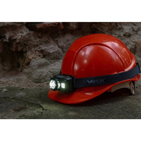 Latarka Czołowa LED XPG3 + COB Zoom Hybrydowe Zasilanie Sensor Ruchu VA0098 Vayox
