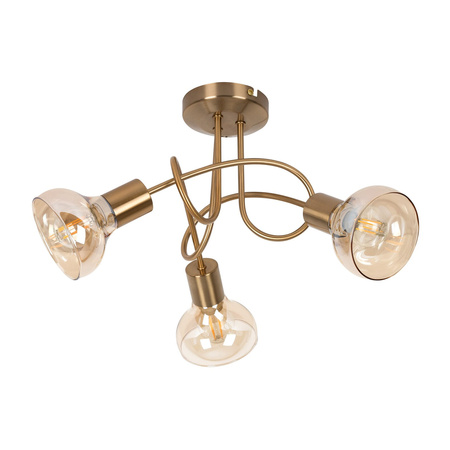 Lampa Sufitowa Żyrandol 3x E14 Złoty Nowoczesny Holly Rabalux
