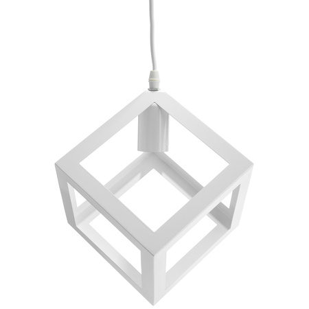 Lampa wisząca TALUS geometryczna kwadrat ZWIS do LED Biała 1x E27 LUMILED