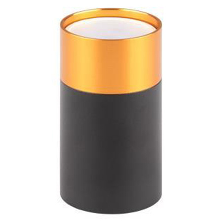 Oprawa Natynkowa Halogenowa Tuba Reflektor Spot GU10 Okrągła Czarna Złota Klemens Masterled