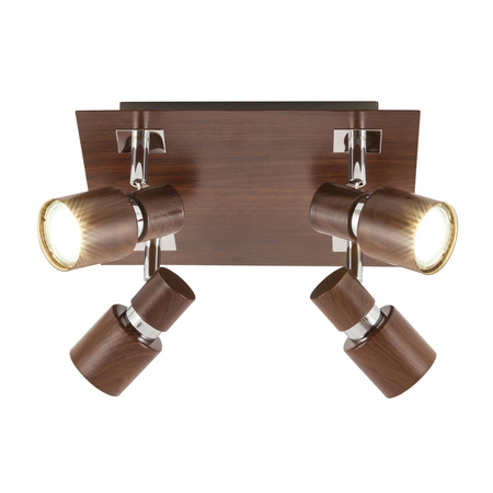 Lampa Sufitowa Oprawa Halogenowa Punktowa Reflektor Spot 4x GU10 Brązowy Klasyczny Merkur 6008 Rabalux