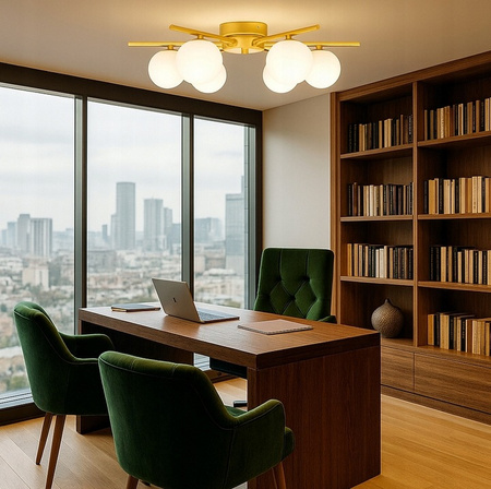 Żyrandol Lampa Oprawa Wisząca Sufitowa Dekoracyjny 6x G9 Złoty Bali Masterled