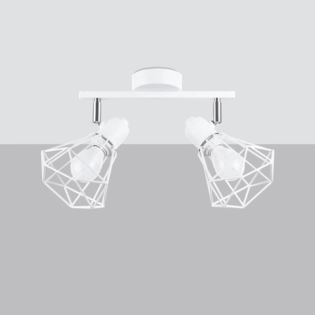 Lampa Sufitowa Listwa Oświetleniowa 2x E14 Żyrandol Geometryczna Biała Nowoczesna Artemis Sollux