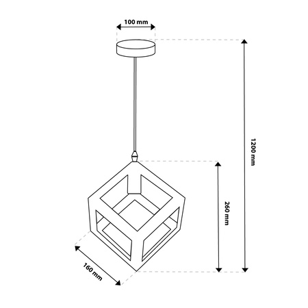 Lampa wisząca TALUS geometryczna kwadrat ZWIS do LED 1x E27 LUMILED