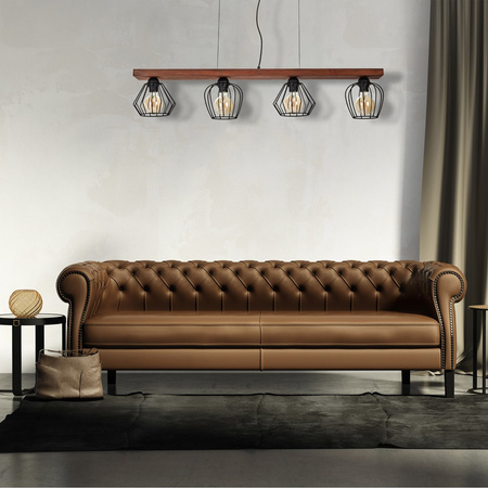 Lampa wisząca OZZY 4xE27 Różne Geometryczne Kształty Loft MLP6253 Milagro Metal + Drewno