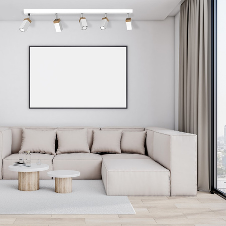 Lampa Sufitowa SOLO SAWN Biała Patyna Drewniana 5x mini GU10 Milagro