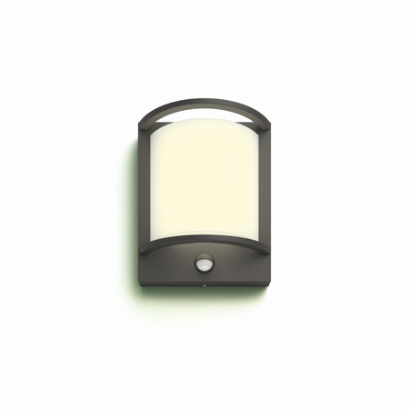 Kinkiet Ogrodowy Lampa Elewacyjna Zewnętrzna LED 12W 1200lm 2700K IP44 z Czujnikiem Ruchu i Zmierzchu Antracyt Samondra Philips