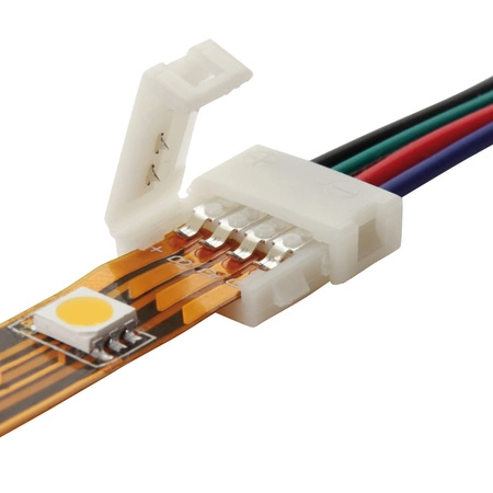 20x Złączka do Taśmy Jednostronna z Przewodem LED RGB Spinka 4PIN 1.4cm 12V CONNECTOR Kanlux