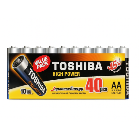 Bateria Alkaliczna Toshiba Paluszki AA LR6 R6 1,5V Super Mocna 40 szt.