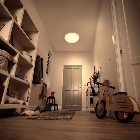 Lampa Sufitowa Plafon LED 12W 1350lm 2700K z Czujnikiem Zmierzchu Biała Acuna Philips