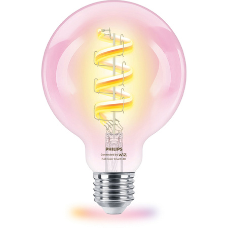 Żarówka LED E27 Kula G95 6.3W = 40W 470lm 2200-6500K RGB + TW FILAMENT Inteligentna SMART WiFi Bluetooth Aplikacja WiZ Philips