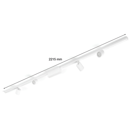Zestaw Szyna Oświetleniowa Perifo Szynoprzewód 2m + 4x Reflektor LED 20,8W CCT RGB Philips HUE Bluetooth Biały