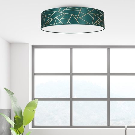 Plafon LED Lampa Sufitowa ZIGGY Zielona Złota Zielona 3xE27 Ø60cm Milagro