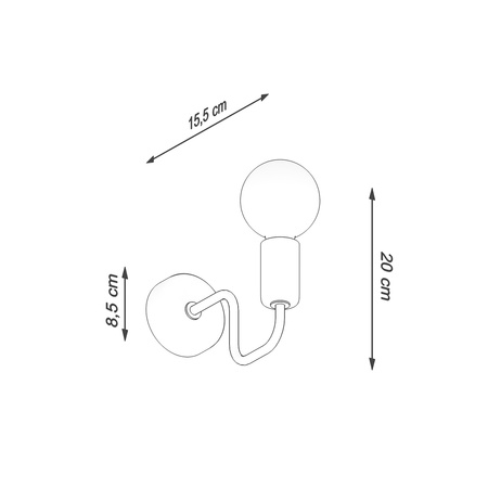 Lampa Ścienna Kinkiet E27 Nieregularna Czarna Industrialna Vector Sollux